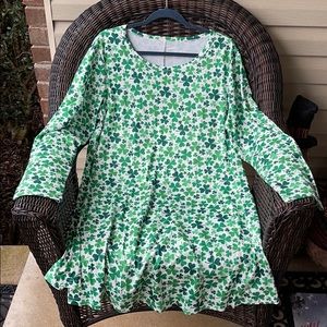 St. Patrick’s Day Clover Long Sleeve Dress 2XL